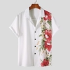 Homme Chemise Chemise hawa enne Floral Imprimés Photos Col rabattu Rouge Vert Casual Vacances Manche Courte Bouton bas Imprimer Vêtement Tenue Tropique Mode Hawa en Flexible miniinthebox