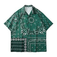 Homme Chemise Chemise hawa enne Floral Imprimés Photos Col rabattu Vert Casual Vacances Manche Courte Bouton bas Imprimer Vêtement Tenue Tropique Mode Hawa en Flexible miniinthebox