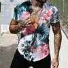 Homme Chemise Chemise hawa enne Floral Imprimés Photos Col rabattu Vert Plein Air Casual Manches courtes Bouton bas Imprimer Vêtement Tenue Tropique Mode Hawa en Design miniinthebox