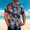 Homme Chemise Chemise hawa enne Floral Imprimés Photos Feuilles Col rabattu Noir Blanche Jaune Rouge bleu marine Plein Air Casual Manches courtes Bouton bas Imprimer Vêtement Tenue Tropique Mode miniinthebox
