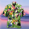 Homme Chemise Chemise hawa enne Floral Imprimés Photos Perroquet Col rabattu Vert Casual Vacances Manche Courte Bouton bas Imprimer Vêtement Tenue Tropique Mode Hawa en Flexible miniinthebox