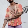 Homme Chemise Chemise hawa enne Floral Rayé Imprimés Photos Col rabattu Jaune Rouge Plein Air Casual Manches courtes Bouton bas Imprimer Vêtement Tenue Tropique Mode Bohème Hawa en miniinthebox