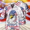 Homme Chemise Chemise hawa enne Imprimés Photos Aigle Drapeau américain Col rabattu Blanche Casual Vacances Manche Courte Bouton bas Imprimer Vêtement Tenue Tropique Mode Hawa en Flexible miniinthebox