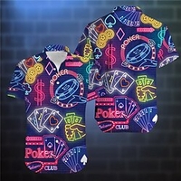 Homme Chemise Chemise hawa enne Imprimés Photos Argent Lumière Col rabattu Violet Plein Air Casual Manches courtes Bouton bas Imprimer Vêtement Tenue Tropique Mode Hawa en Design miniinthebox