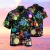 Homme Chemise Chemise hawa enne Imprimés Photos Batterie／Tambour Col rabattu Vert Casual Vacances Manche Courte Bouton bas Imprimer Vêtement Tenue Tropique Mode Hawa en Flexible miniinthebox