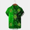 Homme Chemise Chemise hawa enne Imprimés Photos Clover Col rabattu Vert Extérieur Plein Air Manches courtes Bouton bas Imprimer Vêtement Tenue Tropique Mode Hawa en Design miniinthebox