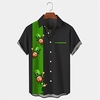 Homme Chemise Chemise hawa enne Imprimés Photos Clover Col rabattu Vert Extérieur Plein Air Manches courtes Bouton bas Imprimer Vêtement Tenue Tropique Mode Hawa en Design miniinthebox