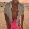 Homme Chemise Chemise hawa enne Imprimés Photos Col rabattu Rouge Kaki Plein Air Casual Manches courtes Bouton bas Imprimer Vêtement Tenue Tropique Mode Bohème Hawa en miniinthebox
