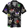 Homme Chemise Chemise hawa enne Imprimés Photos Feuilles Boule de bowling Col rabattu Noir Plein Air Casual Manches courtes Bouton bas Imprimer Vêtement Tenue Tropique Mode Hawa en Design miniinthebox