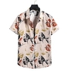Homme Chemise Chemise hawa enne Imprimés Photos Feuilles Col rabattu Abricot Kaki Plein Air Casual Manches courtes Bouton bas Imprimer Vêtement Tenue Tropique Mode Hawa en Design miniinthebox