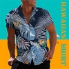 Homme Chemise Chemise hawa enne Imprimés Photos Feuilles Col rabattu bleu marine Vert Casual Vacances Manche Courte Bouton bas Imprimer Vêtement Tenue Tropique Mode Hawa en Flexible miniinthebox