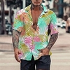 Homme Chemise Chemise hawa enne Imprimés Photos Feuilles Col rabattu Jaune Bleu Casual Vacances Manche Courte Bouton bas Imprimer Vêtement Tenue Tropique Mode Hawa en Flexible miniinthebox