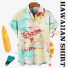 Homme Chemise Chemise hawa enne Imprimés Photos Feuilles Col rabattu Jaune Bleu Plein Air Casual Manches courtes Bouton bas Imprimer Vêtement Tenue Tropique Mode Hawa en Design miniinthebox