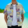Homme Chemise Chemise hawa enne Imprimés Photos Feuilles Col rabattu Jaune Gris Plein Air Casual Manches courtes Bouton bas Imprimer Vêtement Tenue Tropique Mode Hawa en Design miniinthebox