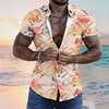 Homme Chemise Chemise hawa enne Imprimés Photos Feuilles Col rabattu Jaune Vert Plein Air Casual Manches courtes Bouton bas Imprimer Vêtement Tenue Tropique Mode Hawa en Design miniinthebox