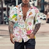 Homme Chemise Chemise hawa enne Imprimés Photos Feuilles Col rabattu Rouge Vert Casual Vacances Manche Courte Bouton bas Imprimer Vêtement Tenue Tropique Mode Hawa en Flexible miniinthebox