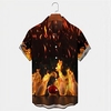 Homme Chemise Chemise hawa enne Imprimés Photos Flamme Boule de bowling Col rabattu Jaune Extérieur Plein Air Manches courtes Bouton bas Imprimer Vêtement Tenue Tropique Mode Hawa en Design miniinthebox