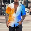Homme Chemise Chemise hawa enne Imprimés Photos Flamme Col rabattu Jaune Bleu Casual Vacances Manche Courte Bouton bas Imprimer Vêtement Tenue Tropique Mode Hawa en Flexible miniinthebox