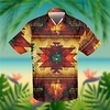 Homme Chemise Chemise hawa enne Imprimés Photos Géométrie Col rabattu Jaune Violet Vert Casual Vacances Manche Courte Bouton bas Imprimer Vêtement Tenue Tropique Mode Hawa en Flexible miniinthebox