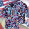 Homme Chemise Chemise hawa enne Imprimés Photos Graffiti Col rabattu Bleu Casual Vacances Manche Courte Bouton bas Imprimer Vêtement Tenue Tropique Mode Hawa en Flexible miniinthebox