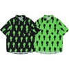 Homme Chemise Chemise hawa enne Imprimés Photos Graffiti Col rabattu Noir Vert Extérieur Plein Air Manches courtes Bouton bas Imprimer Vêtement Tenue Tropique Mode Hawa en Design miniinthebox