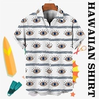 Homme Chemise Chemise hawa enne Imprimés Photos Œil Col rabattu Noir Blanche Plein Air Casual Manches courtes Bouton bas Imprimer Vêtement Tenue Tropique Mode Hawa en Design miniinthebox