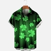 Homme Chemise Chemise hawa enne Imprimés Photos Jour de la Saint Patrick Fête de la St. Patrick Clover Col rabattu Vert Extérieur Plein Air Manches courtes Bouton bas Imprimer Vêtement Tenue Tropique miniinthebox