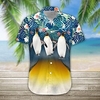 Homme Chemise Chemise hawa enne Imprimés Photos Manchot Col rabattu Bleu Extérieur Casual Manches courtes Bouton bas Imprimer Vêtement Tenue Design Casual Flexible Respirable miniinthebox