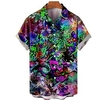 Homme Chemise Chemise hawa enne Imprimés Photos Musique Col rabattu Violet Plein Air Casual Manches courtes Bouton bas Imprimer Vêtement Tenue Tropique Mode Hawa en Design miniinthebox