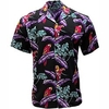 Homme Chemise Chemise hawa enne Imprimés Photos Perroquet Feuilles Col rabattu Jaune Bleu Violet Casual Vacances Manche Courte Bouton bas Imprimer Vêtement Tenue Tropique Mode Hawa en Flexible miniinthebox