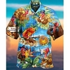 Homme Chemise Chemise hawa enne Imprimés Photos Plage Col rabattu Bleu Casual Sortie Manches courtes Bouton bas Imprimer Vêtement Tenue Tropique Hawa en Design Casual miniinthebox