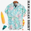 Homme Chemise Chemise hawa enne Imprimés Photos Récif Col rabattu Bleu Vert Plein Air Casual Manches courtes Bouton bas Imprimer Vêtement Tenue Tropique Mode Hawa en Design miniinthebox