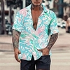 Homme Chemise Chemise hawa enne Imprimés Photos Récif Col rabattu Jaune Bleu Casual Vacances Manche Courte Bouton bas Imprimer Vêtement Tenue Tropique Mode Hawa en Flexible miniinthebox