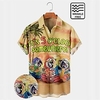 Homme Chemise Chemise hawa enne Lettre Cocotier Imprimés Photos Perroquet Col rabattu Jaune Plein Air Casual Manches courtes Bouton bas Imprimer Vêtement Tenue Tropique Mode Hawa en Design miniinthebox
