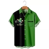 Homme Chemise Chemise hawa enne Lettre Imprimés Photos Clover Col rabattu Noir Blanche Vert Claire Vert foncé Vert Extérieur Plein Air Manches courtes Bouton bas Imprimer Vêtement Tenue Tropique Mode miniinthebox