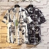 Homme Chemise Chemise hawa enne Lettre Imprimés Photos Col rabattu Noir Blanche Plein Air Casual Manches courtes Bouton bas Imprimer Vêtement Tenue Tropique Mode Hawa en Design miniinthebox