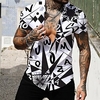 Homme Chemise Chemise hawa enne Lettre Imprimés Photos Col rabattu Noir Plein Air Casual Manches courtes Bouton bas Imprimer Vêtement Tenue Tropique Mode Hawa en Design miniinthebox