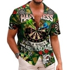 Homme Chemise Chemise hawa enne Lettre Imprimés Photos Fléchettes Col rabattu Vert Plein Air Casual Manches courtes Bouton bas Imprimer Vêtement Tenue Tropique Mode Hawa en Design miniinthebox