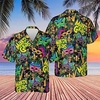 Homme Chemise Chemise hawa enne Lettre Imprimés Photos Masque Col rabattu Vert Casual Vacances Manche Courte Bouton bas Imprimer Vêtement Tenue Tropique Mode Hawa en Flexible miniinthebox