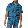 Homme Chemise Chemise hawa enne Ours Etoile Imprimés Photos Feuilles Col rabattu bleu marine Bleu Extérieur Plein Air Manches courtes Bouton bas Imprimer Vêtement Tenue Tropique Mode Hawa en Design miniinthebox