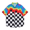 Homme Chemise Chemise hawa enne Plaid à imprimé arc-en-ciel Imprimés Photos Col rabattu Bleu Casual Vacances Manche Courte Bouton bas Imprimer Vêtement Tenue Tropique Mode Hawa en Flexible miniinthebox