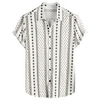 Homme Chemise Chemise hawa enne Rayé Tribal Imprimés Photos Géométrie Col rabattu Blanche Rouge bleu marine Bleu Plein Air Casual Manches courtes Bouton bas Imprimer Vêtement Tenue Tropique Mode miniinthebox