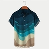 Homme Chemise Chemise hawa enne Requin Imprimés Photos Océan Col rabattu Bleu Extérieur Plein Air Manches courtes Bouton bas Imprimer Vêtement Tenue Tropique Mode Hawa en Design miniinthebox