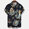 Homme Chemise Chemise hawa enne Sirène Imprimés Photos Pirate Col rabattu Noir Plein Air Casual Manches courtes Bouton bas Imprimer Vêtement Tenue Tropique Mode Hawa en Design miniinthebox