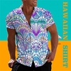 Homme Chemise Chemise hawa enne Tie Dye Imprimés Photos Col rabattu Rouge Violet Casual Vacances Manche Courte Bouton bas Imprimer Vêtement Tenue Tropique Mode Hawa en Flexible miniinthebox