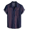Homme Chemise Chemise hawa enne Tribal Imprimés Photos Rétro Vintage Col rabattu bleu marine Extérieur Plein Air Manches courtes Bouton bas Imprimer Vêtement Tenue Tropique Mode Hawa en Design miniinthebox