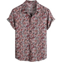 Homme Chemise Chemise hawa enne Tribal Imprimés Photos Rétro Vintage Col rabattu Jaune Rose Claire Marron Vert Plein Air Casual Manches courtes Bouton bas Imprimer Vêtement Tenue Tropique Mode miniinthebox