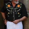 Homme Chemise Chemise Western Floral Imprimés Photos Col rabattu Jaune Gris Extérieur Plein Air manche longue Bouton bas Imprimer Vêtement Tenue Mode Vêtement de rue Design style occidental miniinthebox