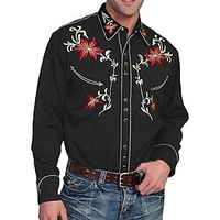 Homme Chemise Chemise Western Floral Imprimés Photos Col rabattu Noir Extérieur Plein Air manche longue Bouton bas Imprimer Vêtement Tenue Mode Vêtement de rue Design style occidental miniinthebox