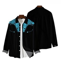 Homme Chemise Chemise Western Floral Imprimés Photos Col rabattu Noir Noir blanc Blanche Jaune Rouge Extérieur Plein Air manche longue Bouton bas Imprimer Vêtement Tenue Mode Design Casual Flexible miniinthebox